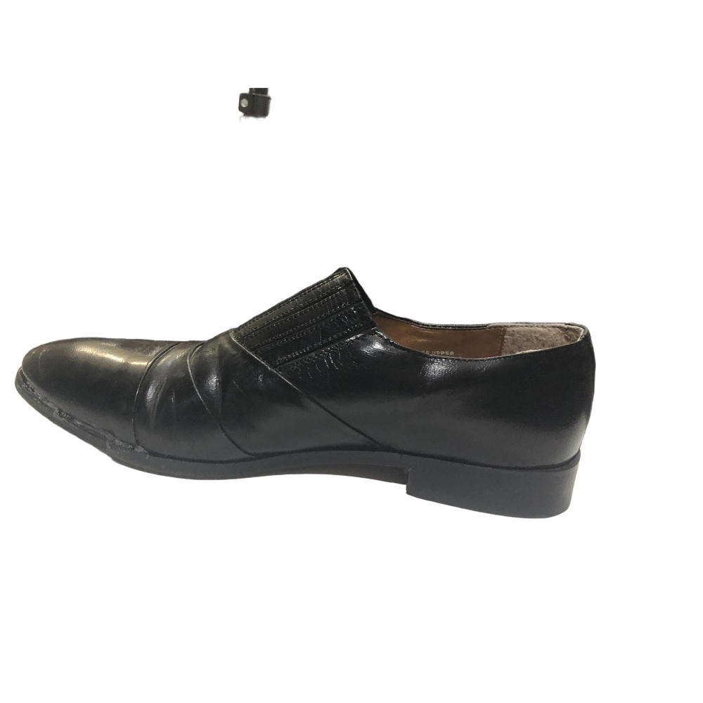 STACY ADAMS Dress Shoe Mens Size 9 1/2M Black Slip-On Loafer Ribbed Vamp Classic - Picture 4 of 12
